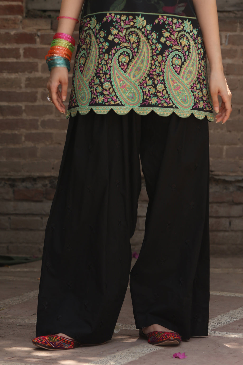 Black Emb Farshi Shalwar