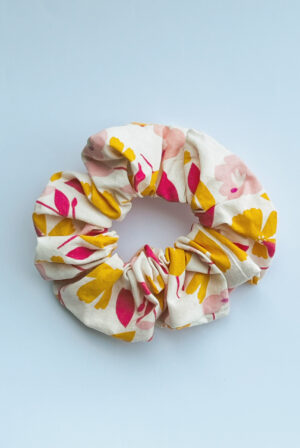 Pearl White Print Scrunchie