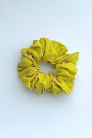 Mustard Print Scrunchie