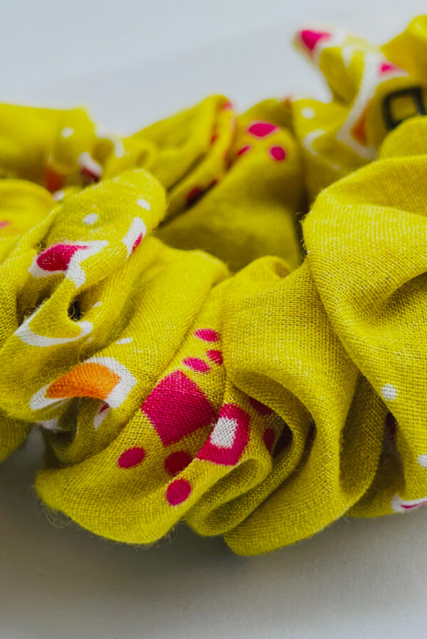 Mustard Print Scrunchie